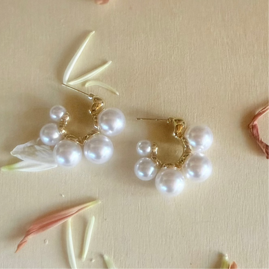 18k Bloom Luxe Pearls  Earrings