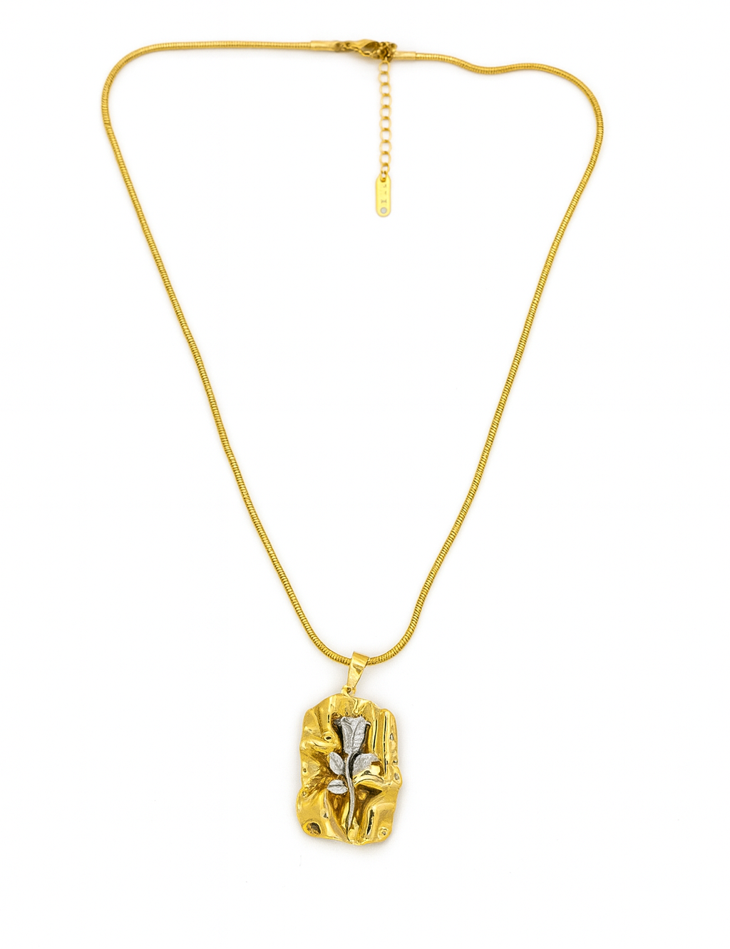 18k Golden Rose Medallion Necklace