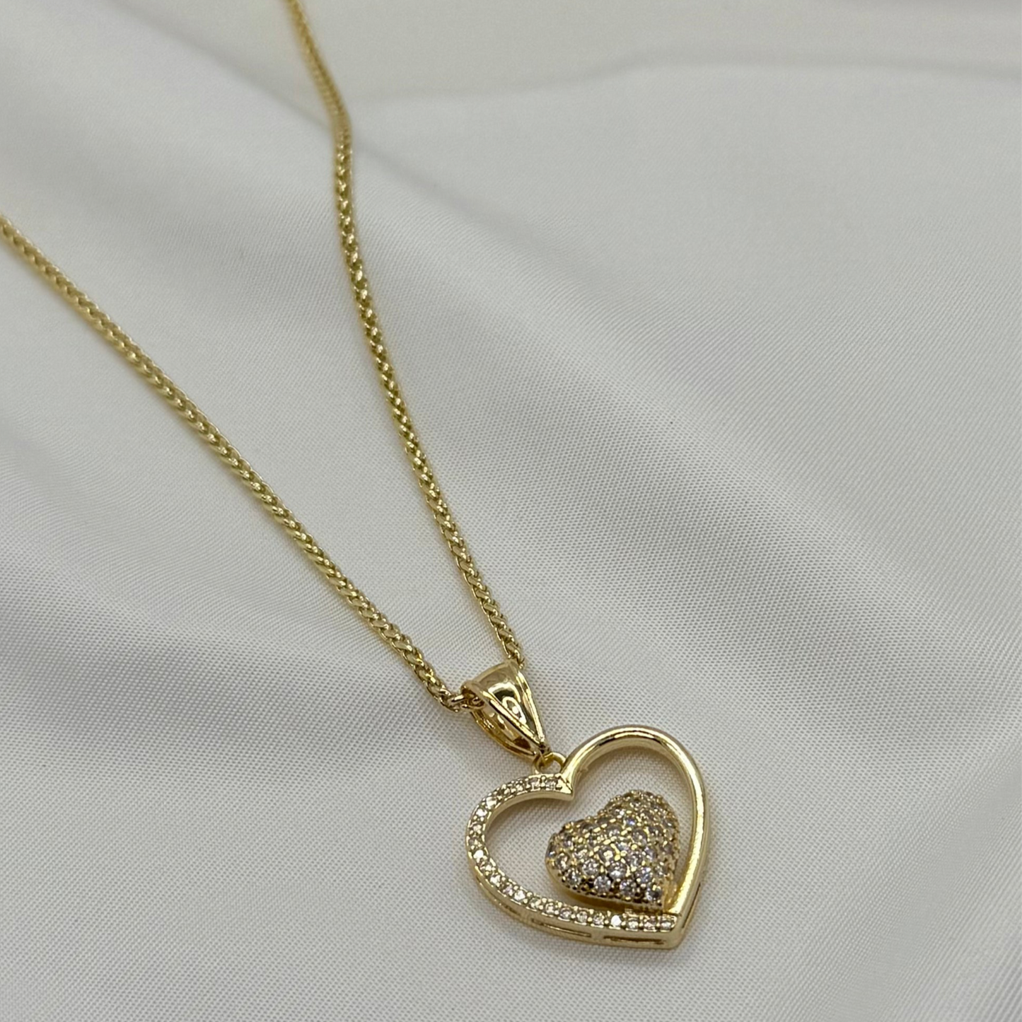 Double Heart Glow Necklace – 18K Gold Plated