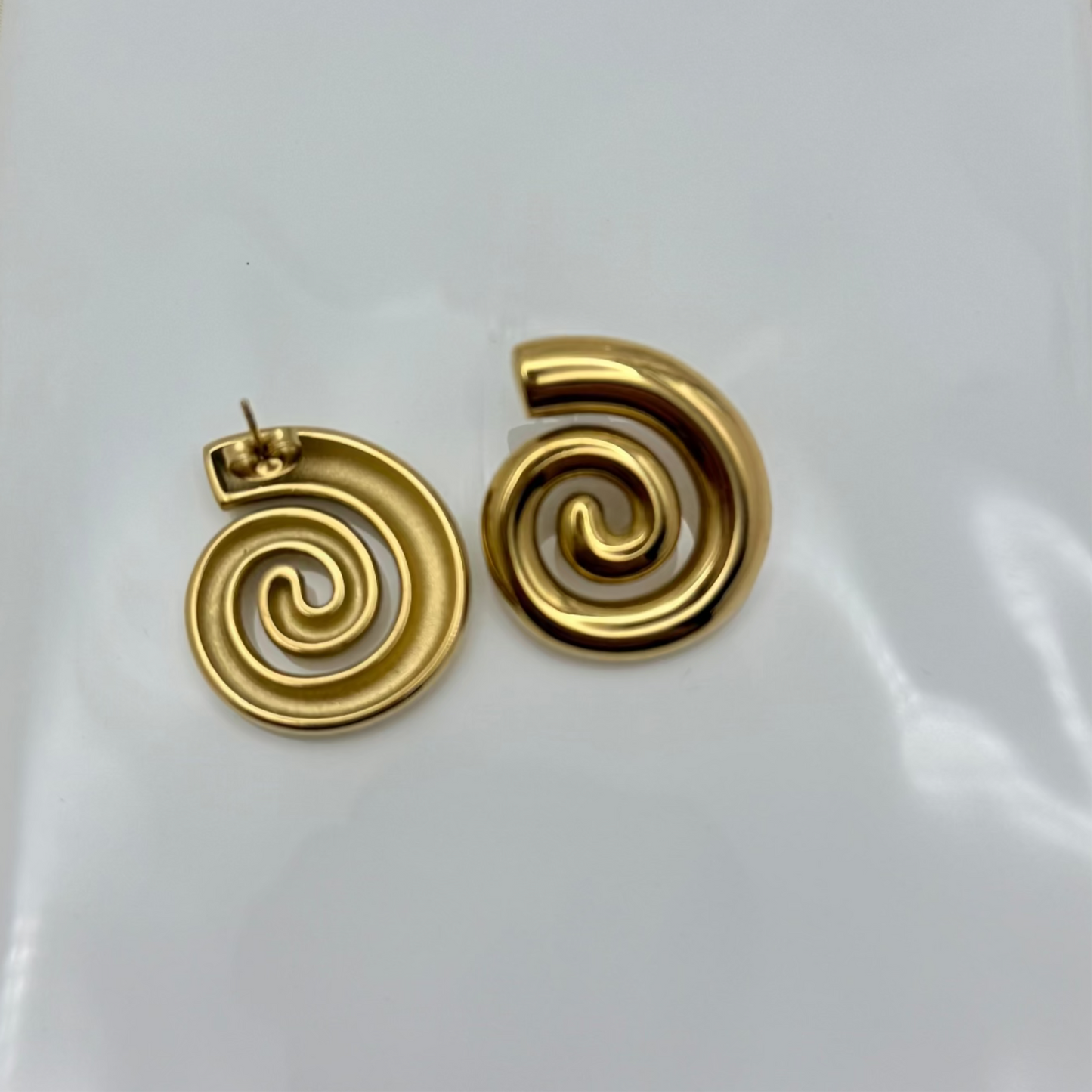 Spiral Hoop Earrings Stainless Steel