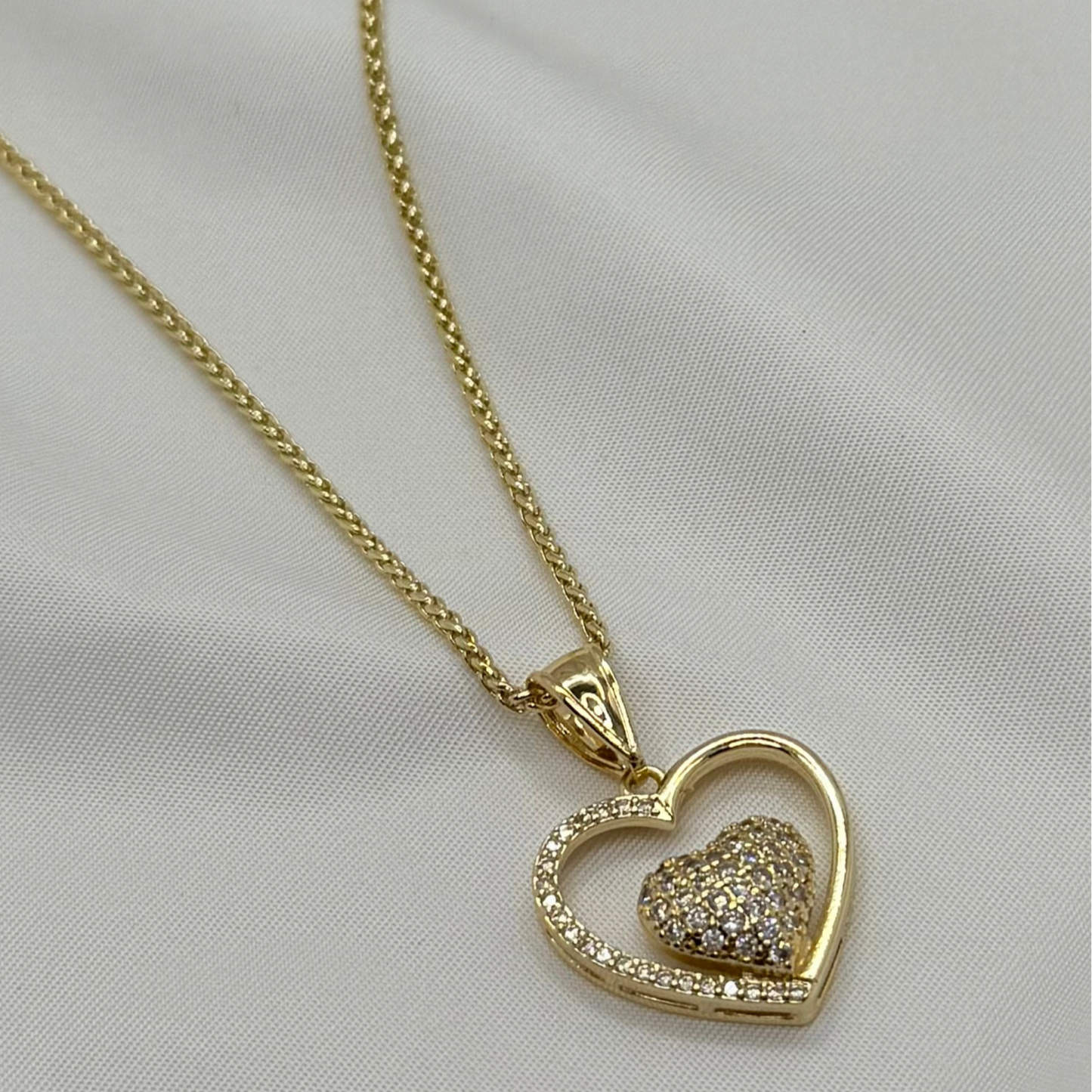 Double Heart Glow Necklace – 18K Gold Plated