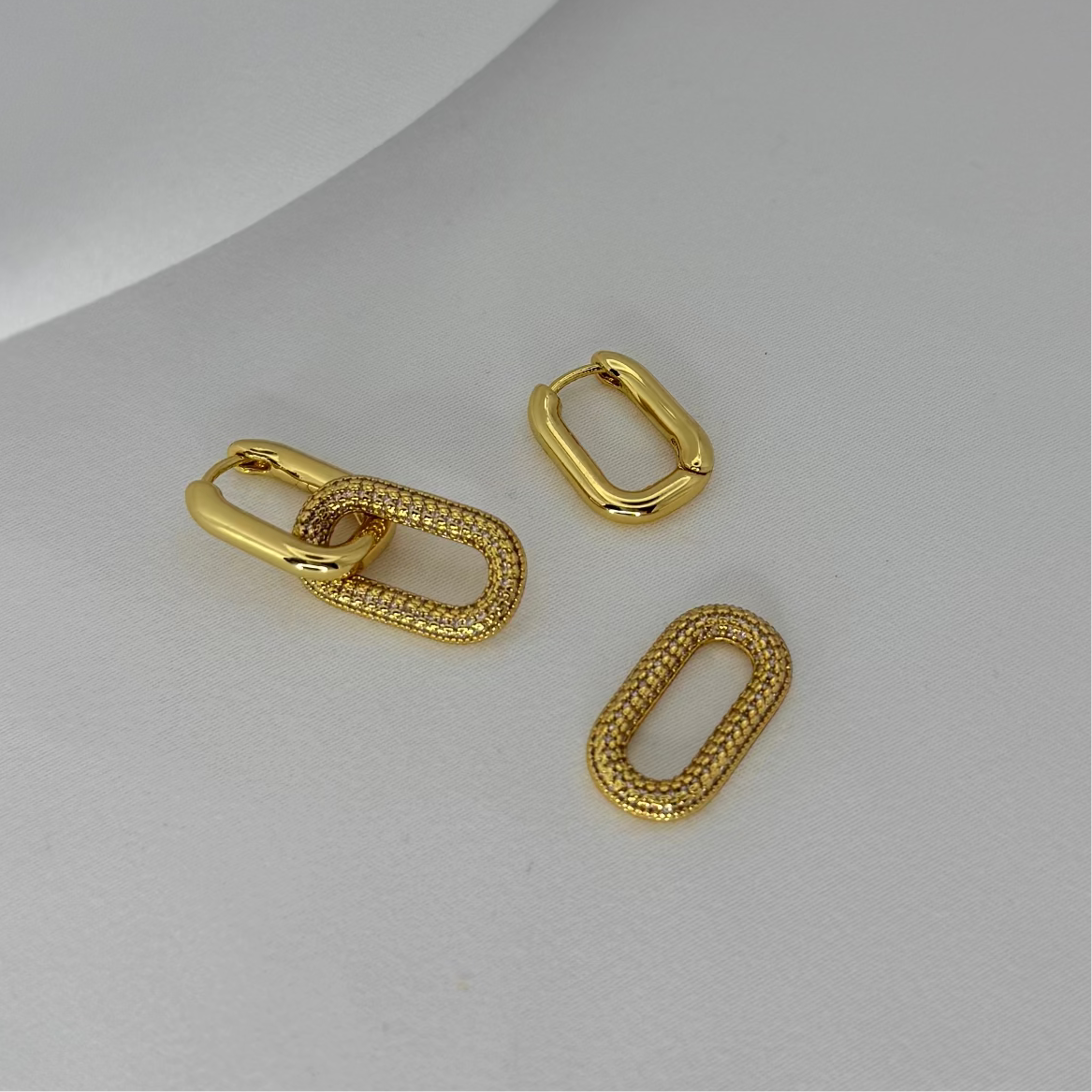 18k Golden Crush Huggies Earrings