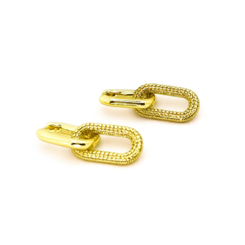 18k Golden Crush Huggies Earrings
