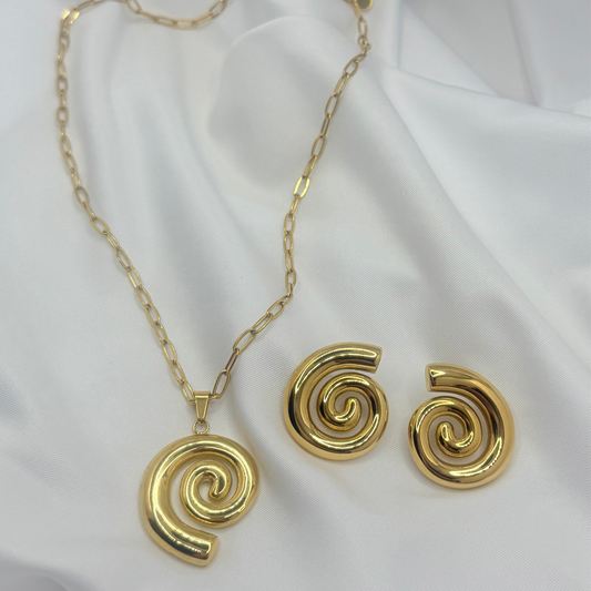 Golden Wave Set – 18K Gold Plated Stainless Steel