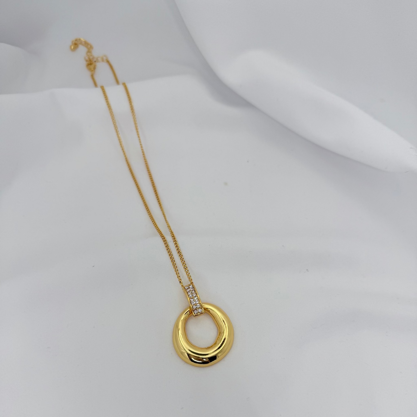 18k Radiant Halo Pendant Necklace