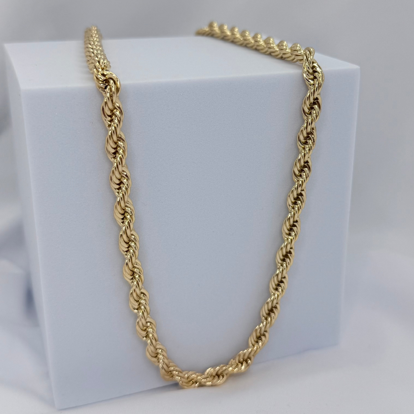 Chunky Rope Necklace 18k Gold Plated Oro Laminado
