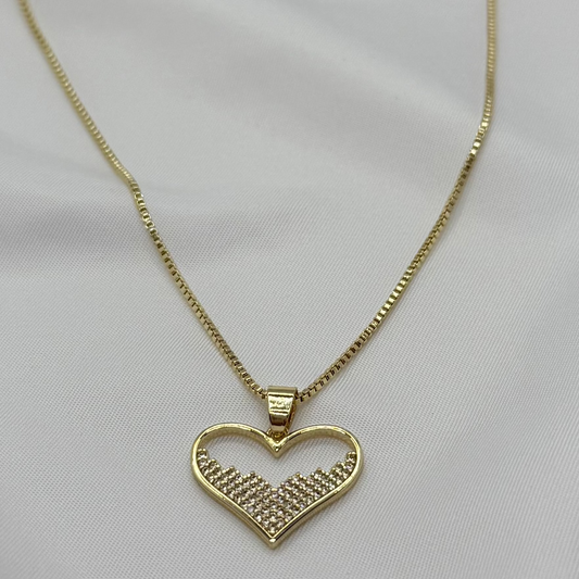 Sparkling Heart Necklace – 18K Gold Plated