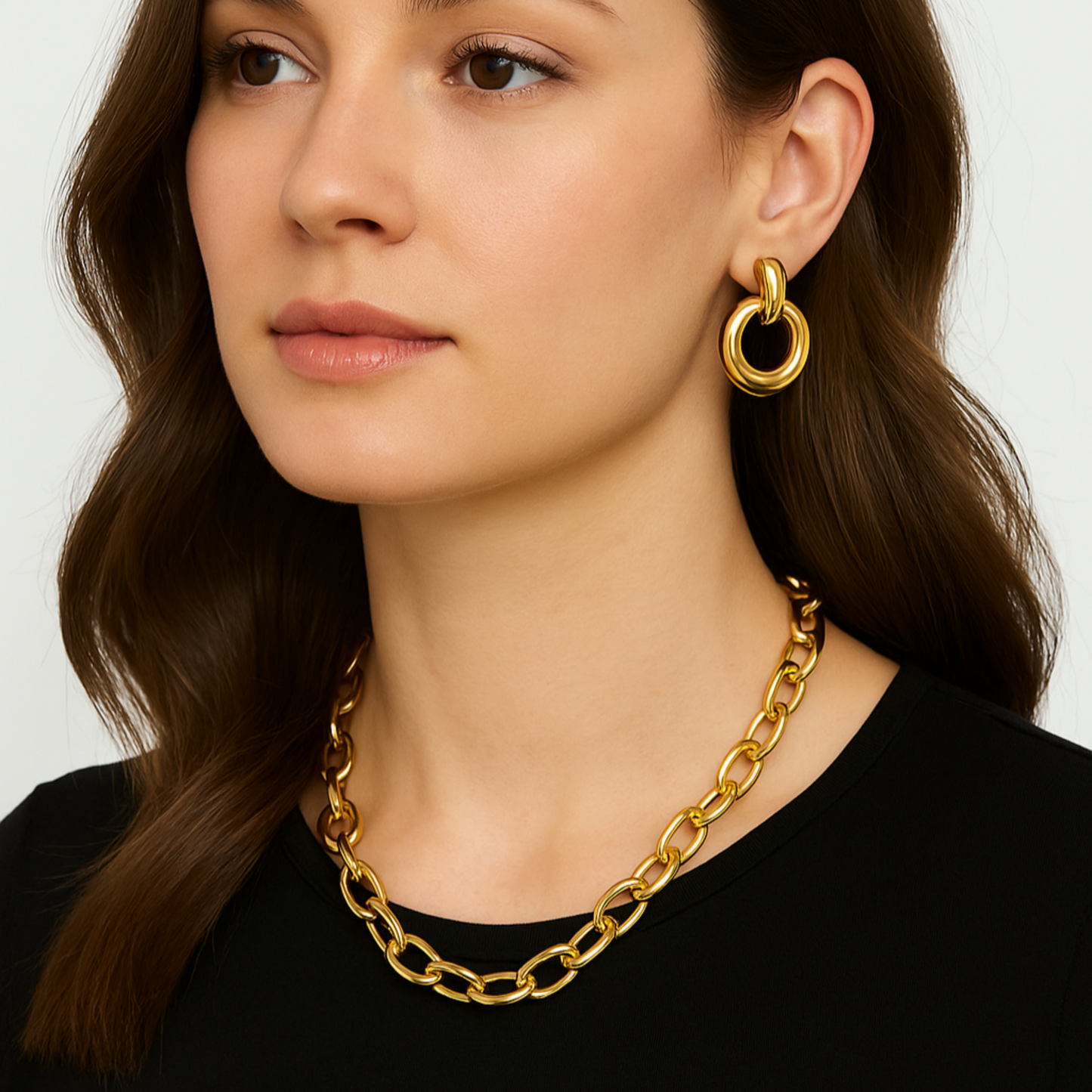 18k Oval links Chunky Necklace