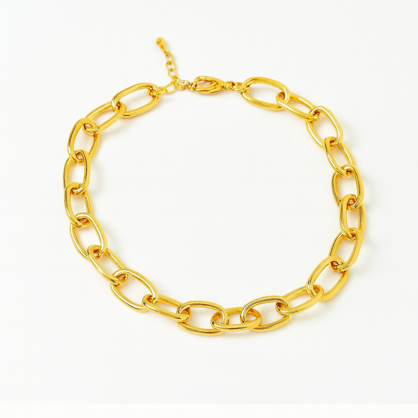 18k Oval links Chunky Necklace