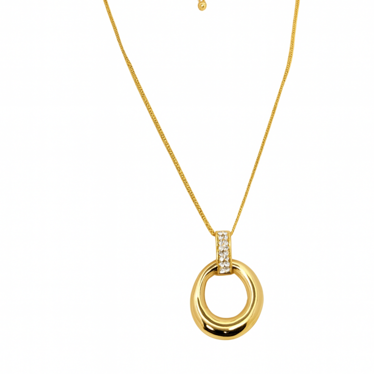 18k Radiant Halo Pendant Necklace