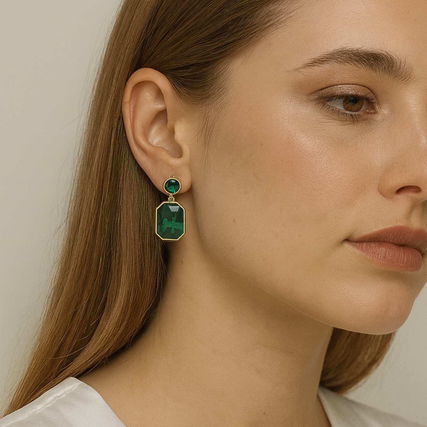 18k Emerald Grace Drop Earrings