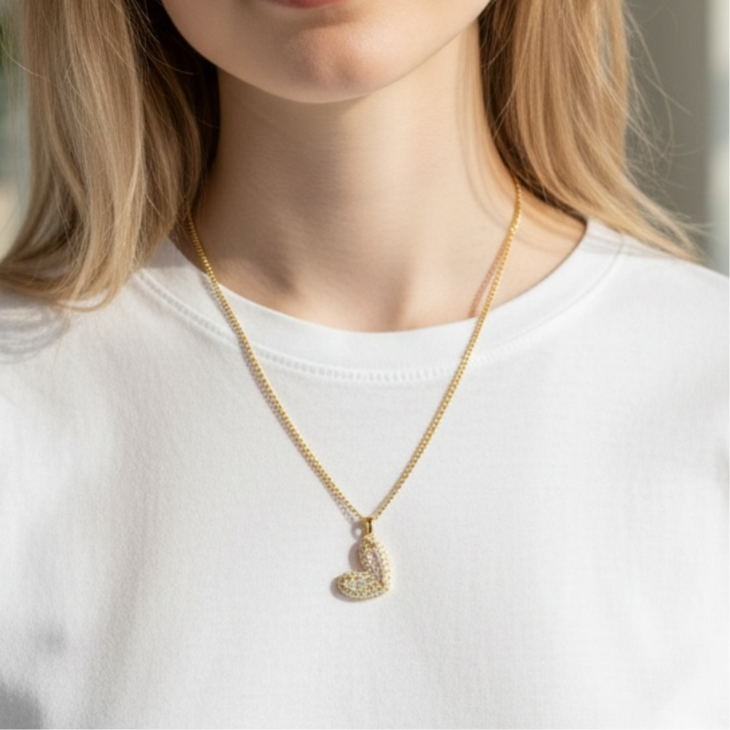 18K Gold Plated Zirconia Heart Necklace