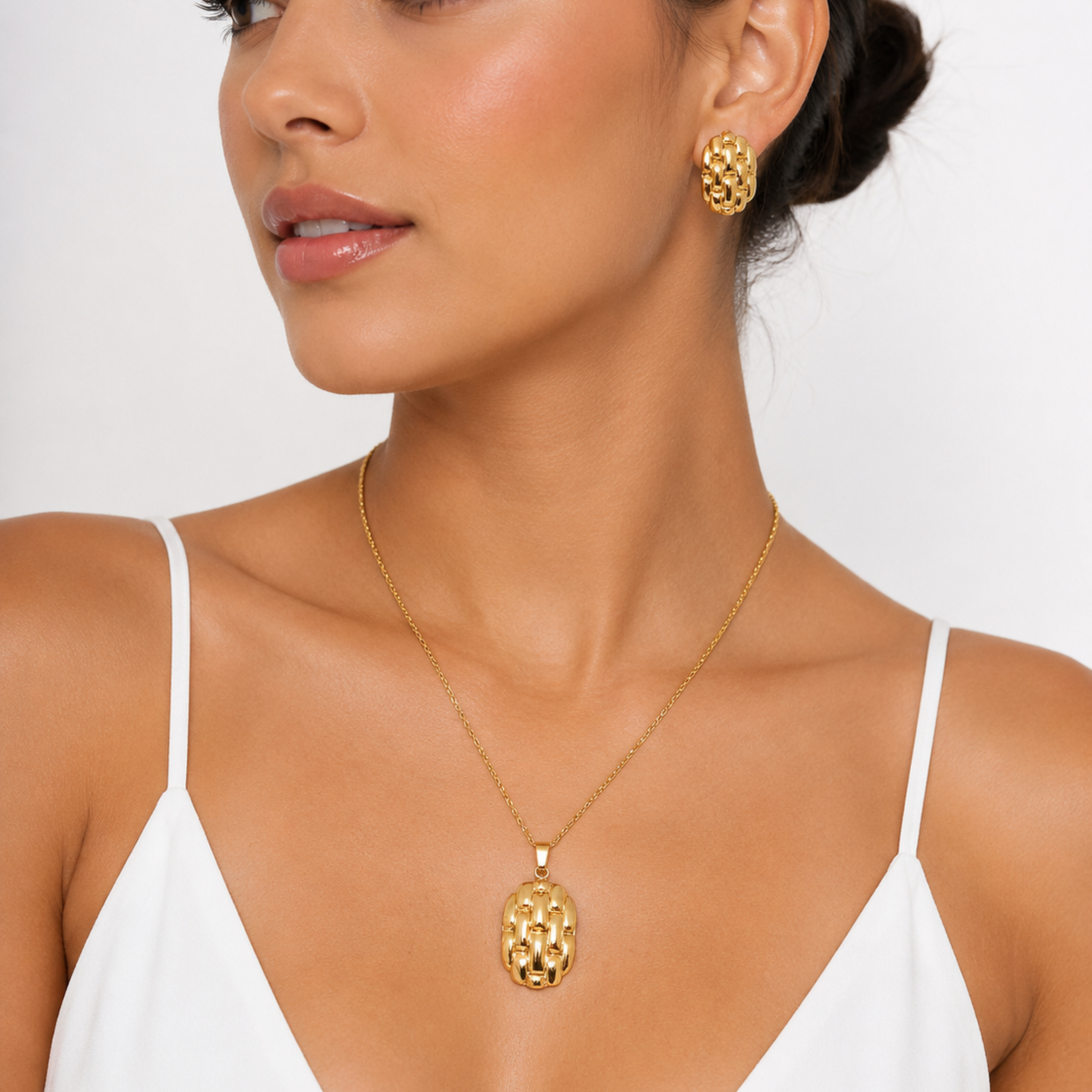 Maren Necklace & Earring Set Stainless Steel