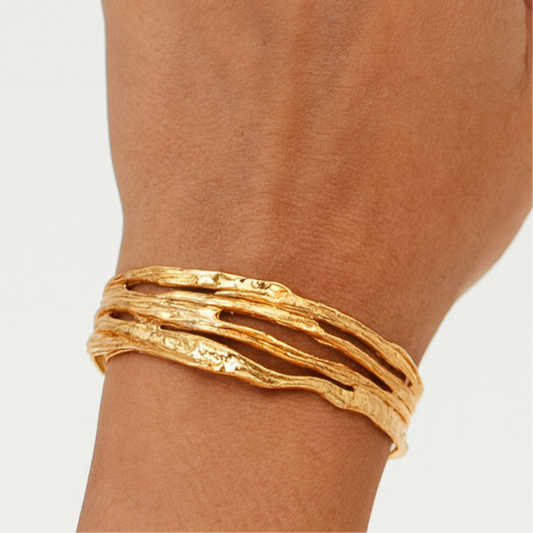 18k Aegean Waves Cuff Bracelet
