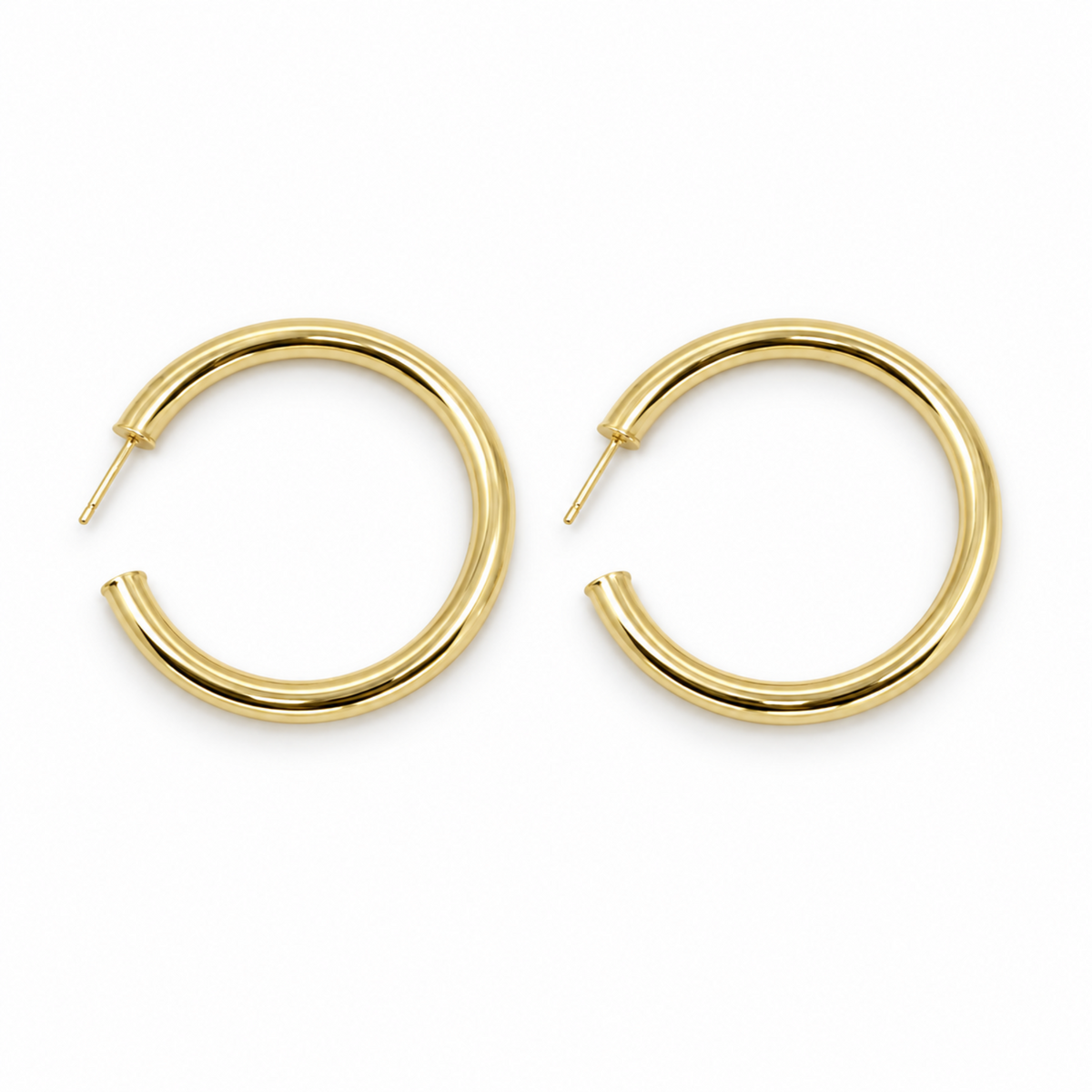 Gold Classic Hoop Earrings 50mm 