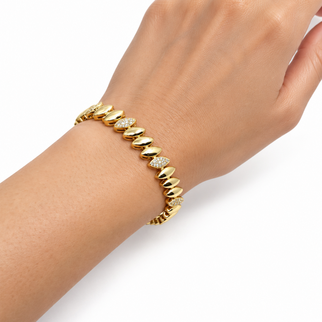 Marquise Link Gold Bracelet