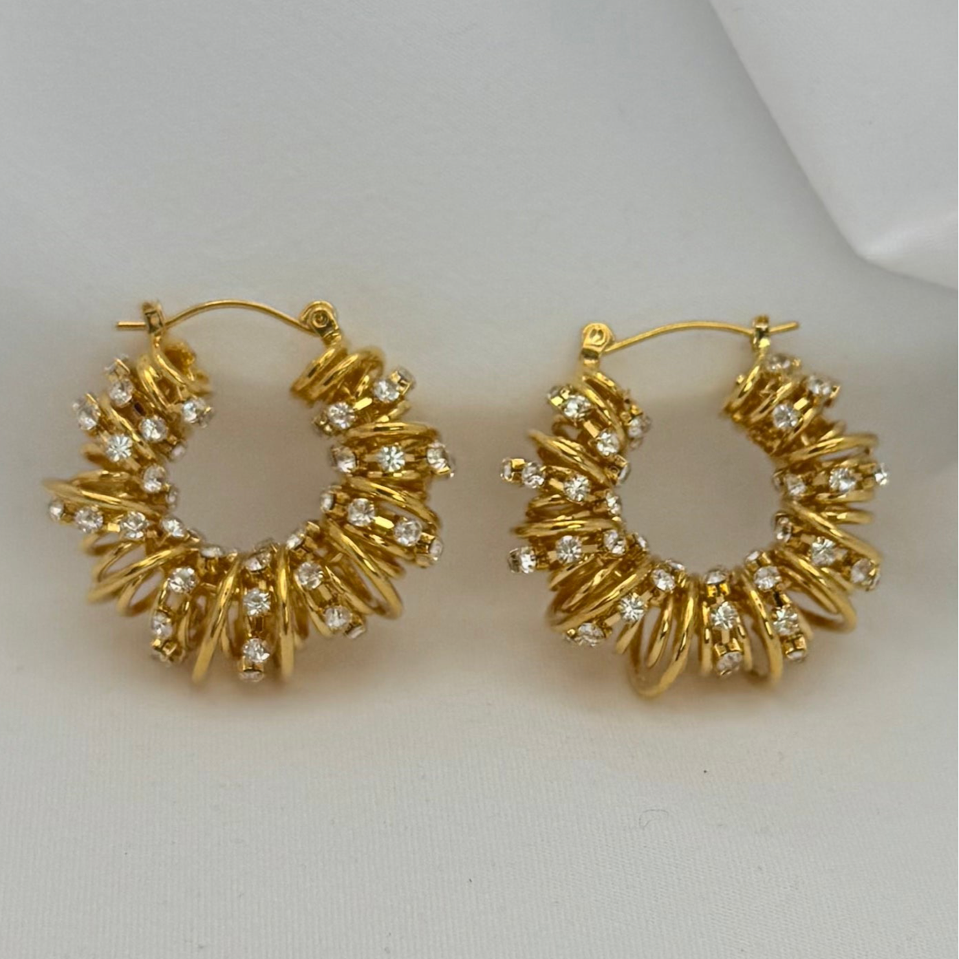 “Aurora Luxe Hoops – 18K Gold Plated with Zirconia”
