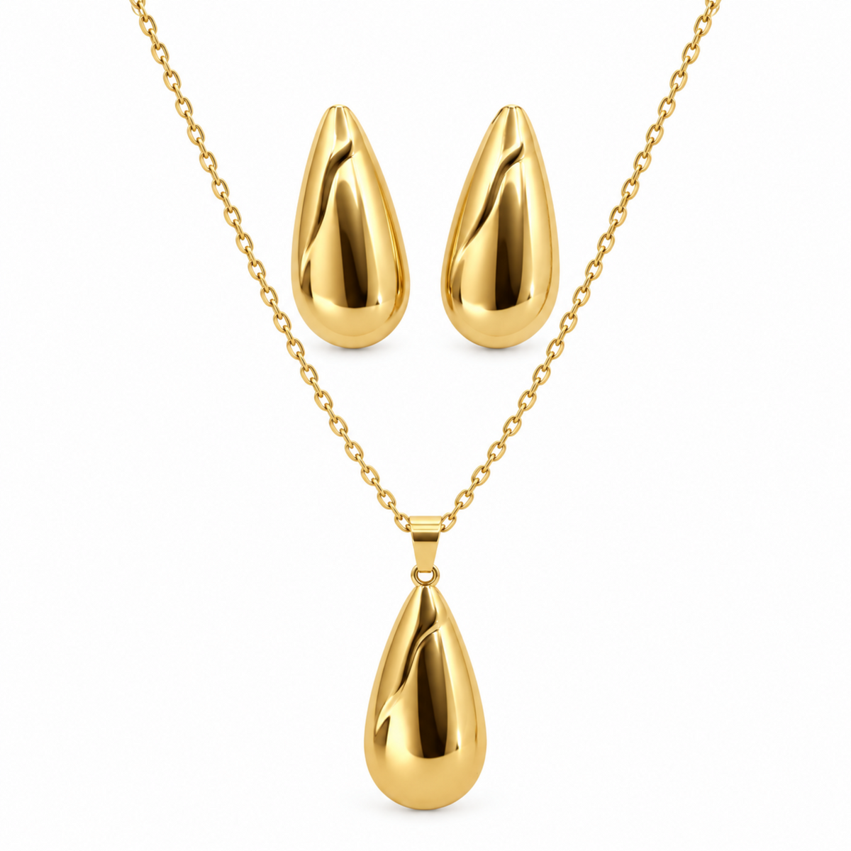 Stainless steel plated with 18k gold woman set jewelry