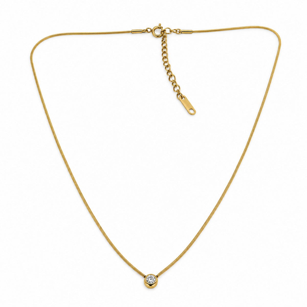 Stainless Steel Crystal Ball Dainty Necklace