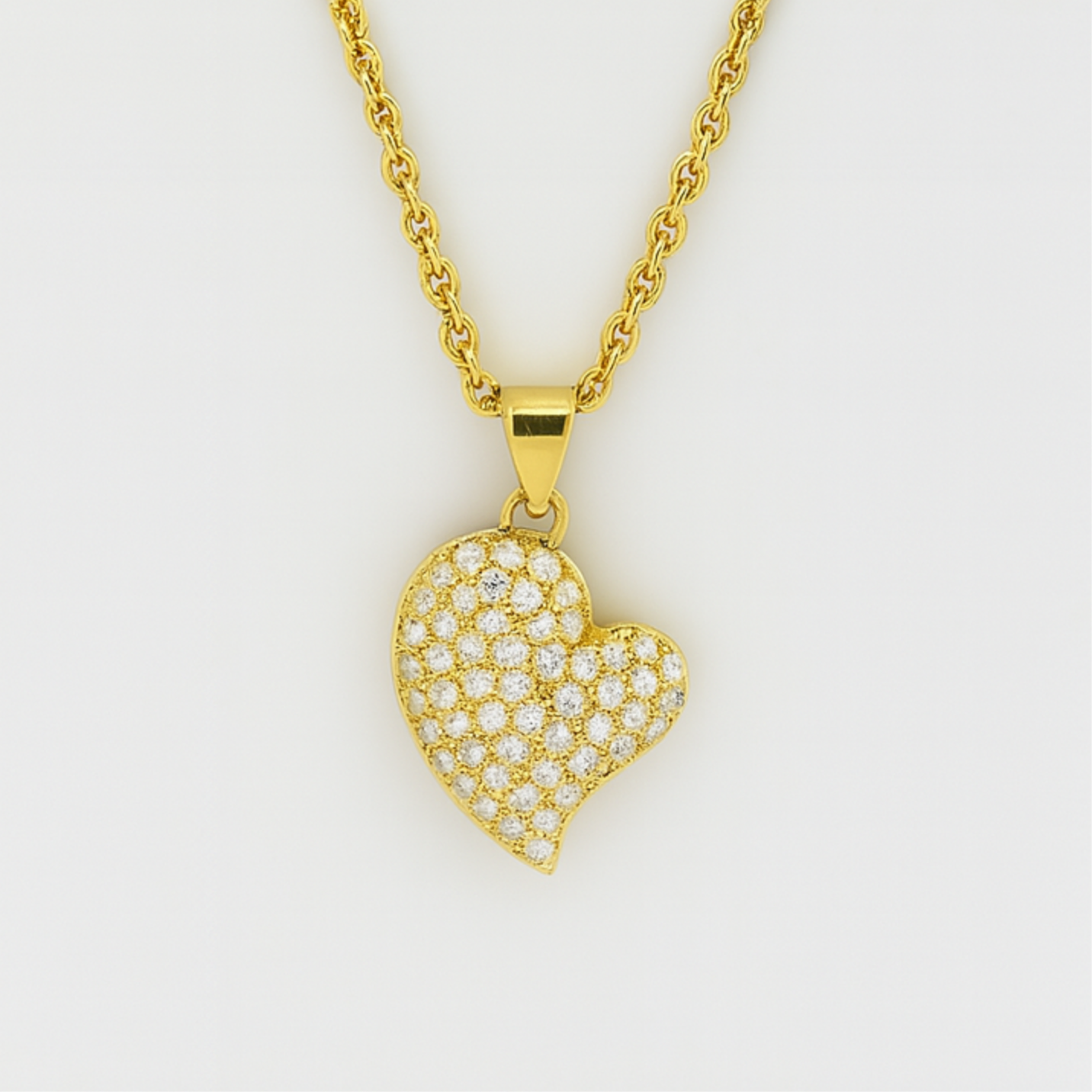 Chunky Heart Pendant Necklace