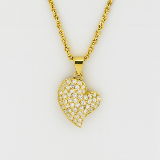 Chunky Heart Pendant Necklace