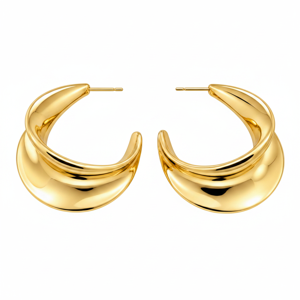 Soft Curve Hoop Earrings