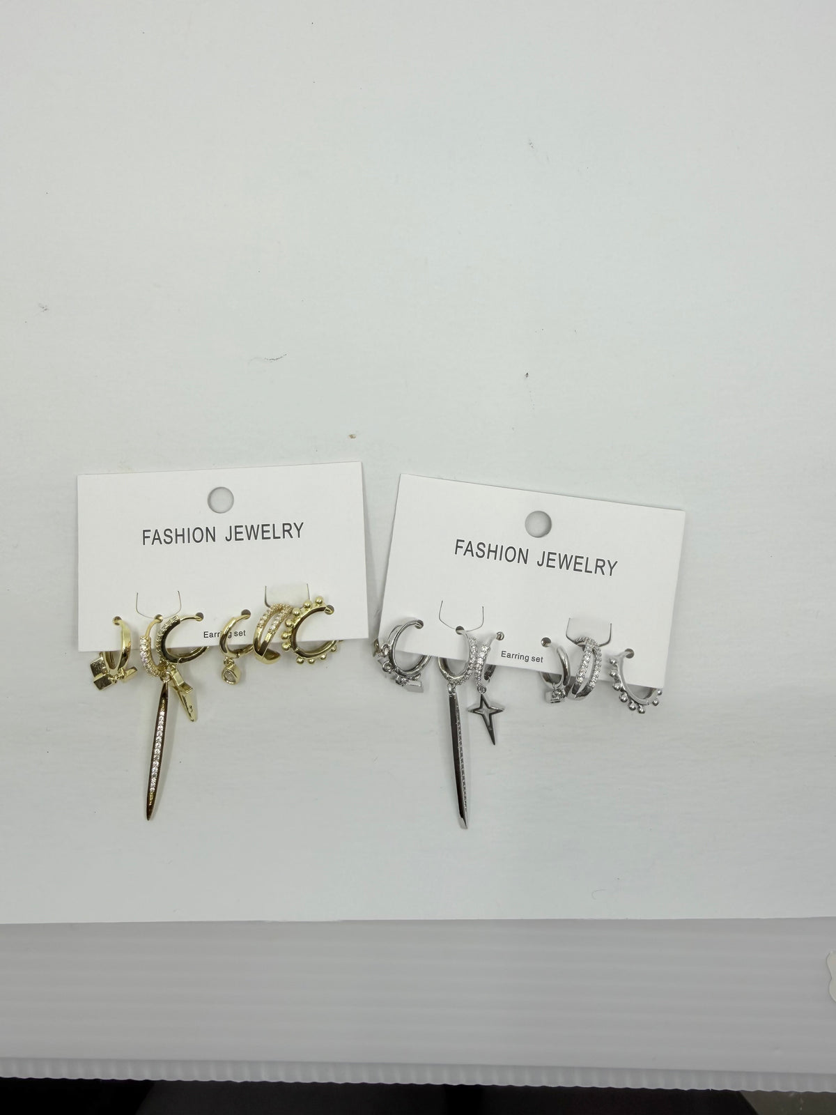 Mixed Charm Huggie Earring Set – 6 Pieces.
