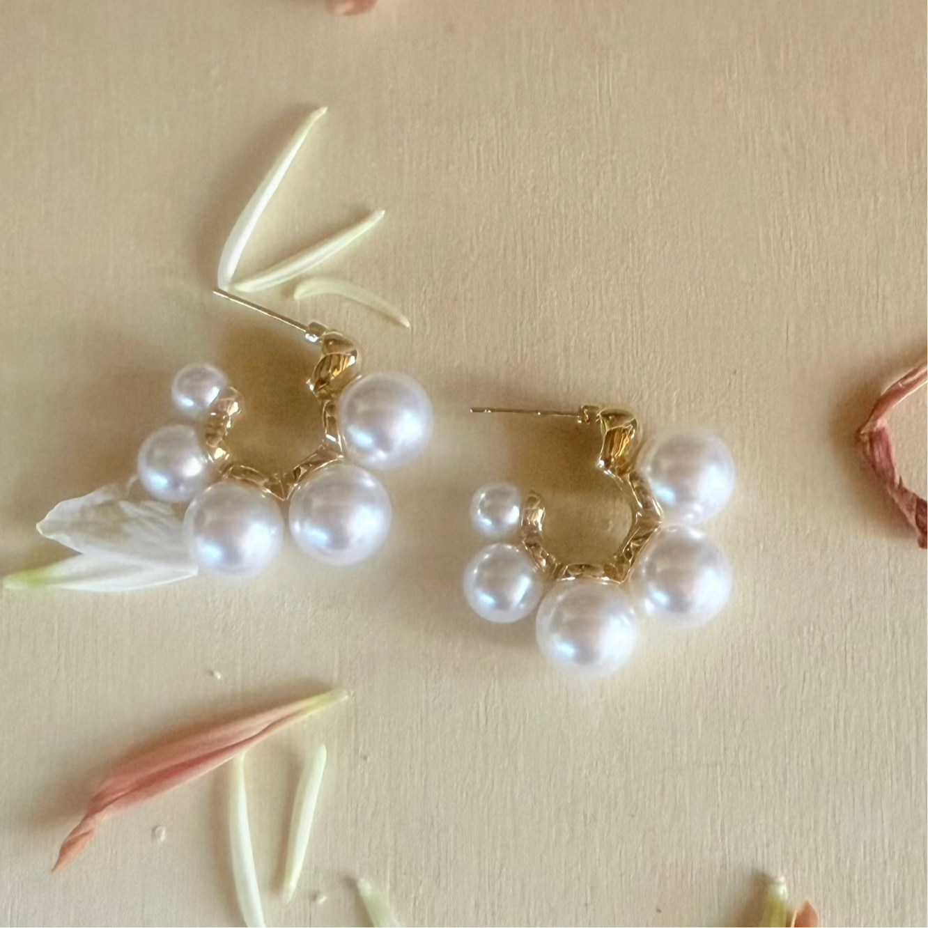18k Bloom Luxe Pearls  Earrings