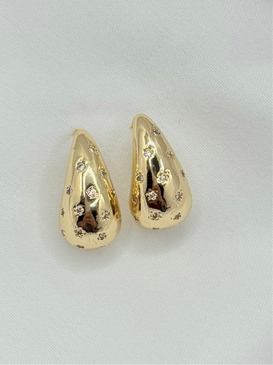 Gilded Tear Drop Earrings 18k Gold Plated