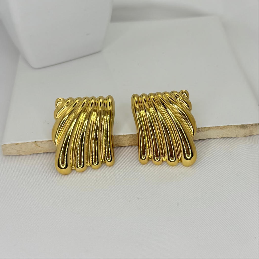 Gilded Rectangle  Earrings