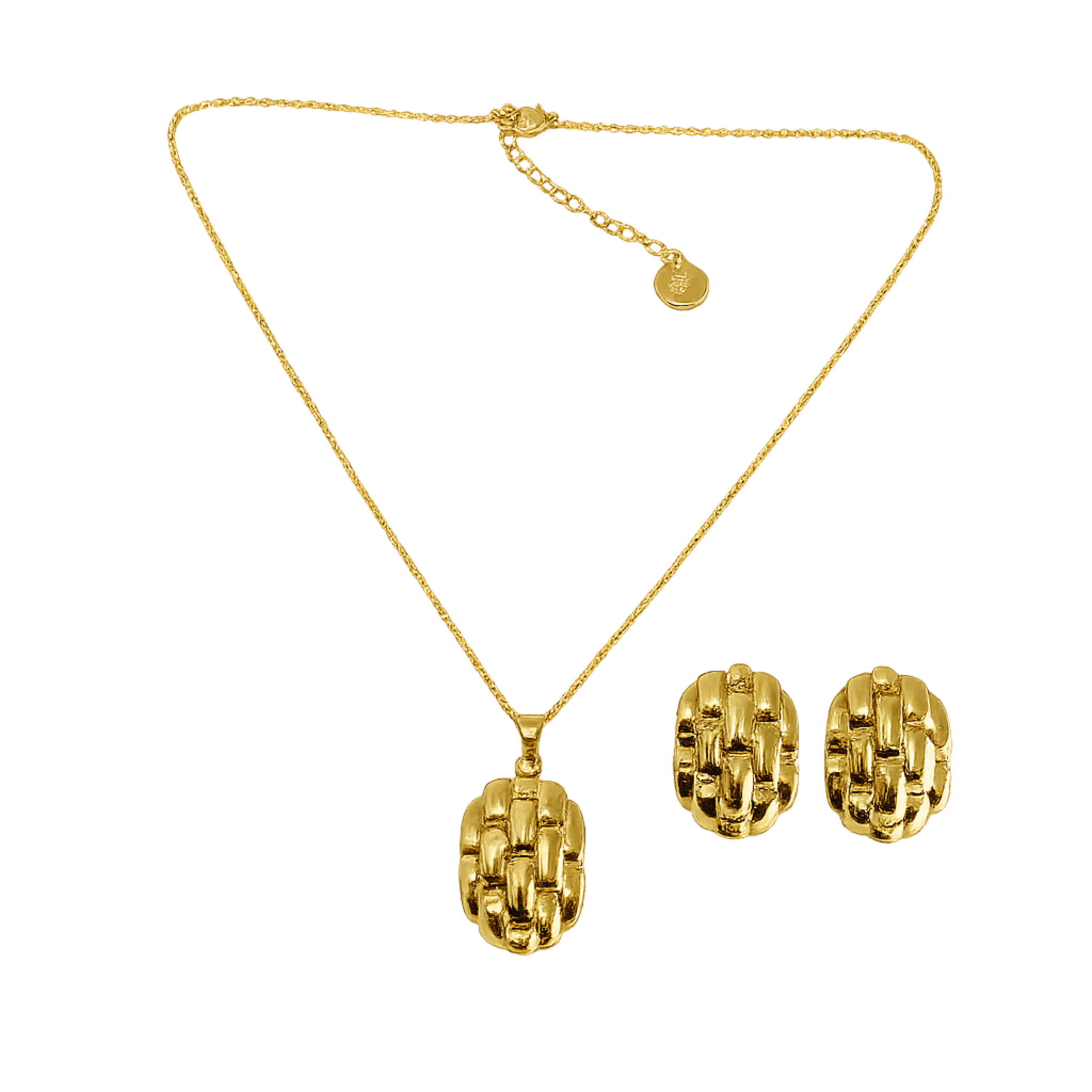 18K Gold Plated Necklace & Earrings Set