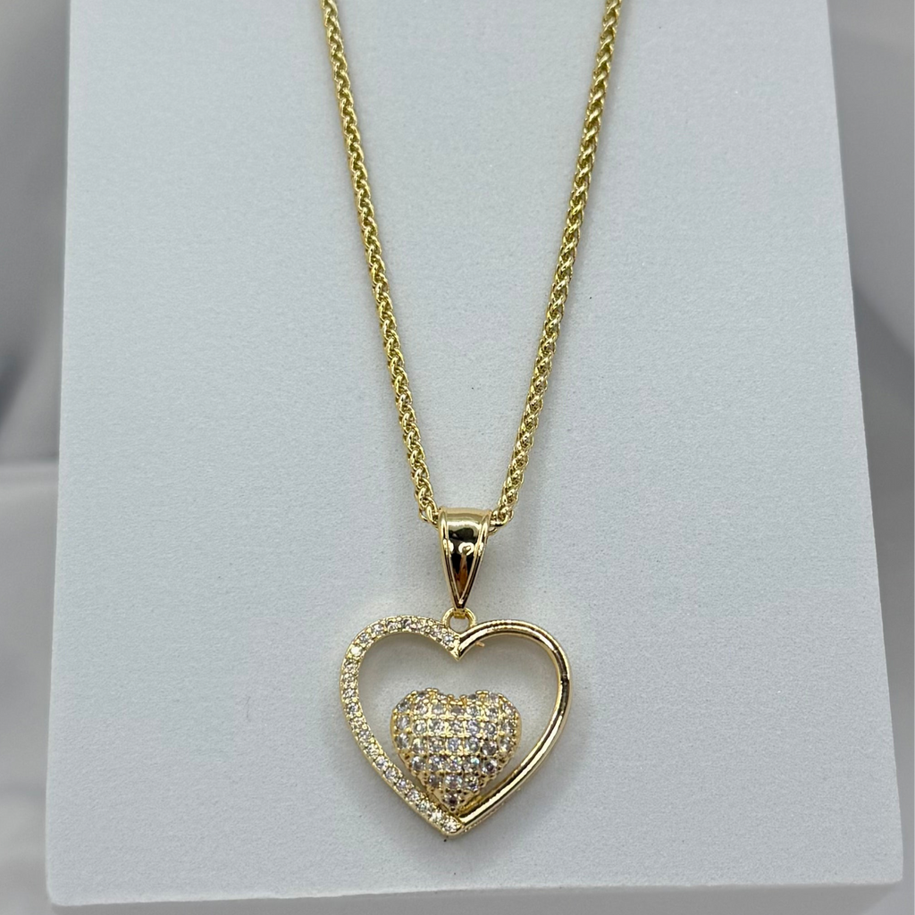 Double Heart Glow Necklace