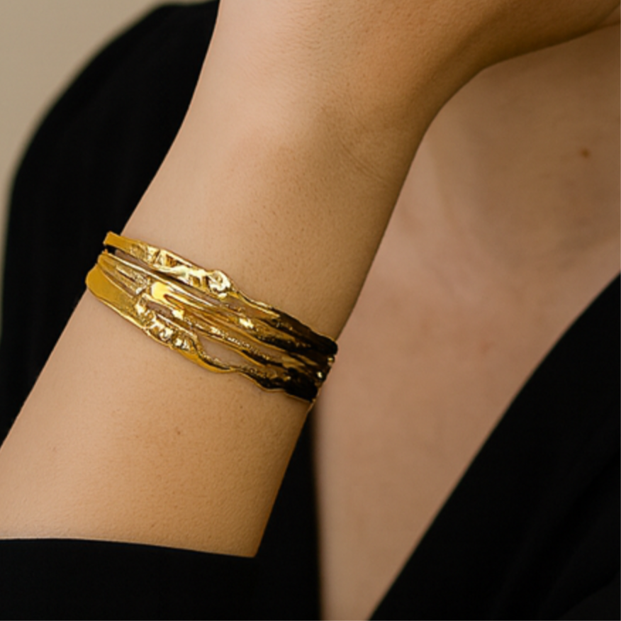 18k Aegean Waves Cuff Bracelet