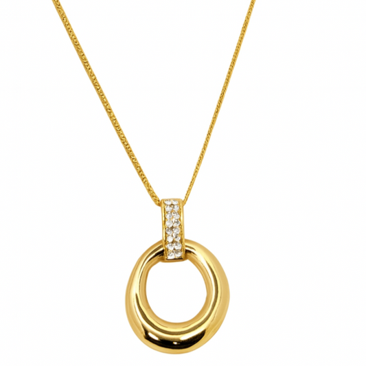 18k Radiant Halo Pendant Necklace