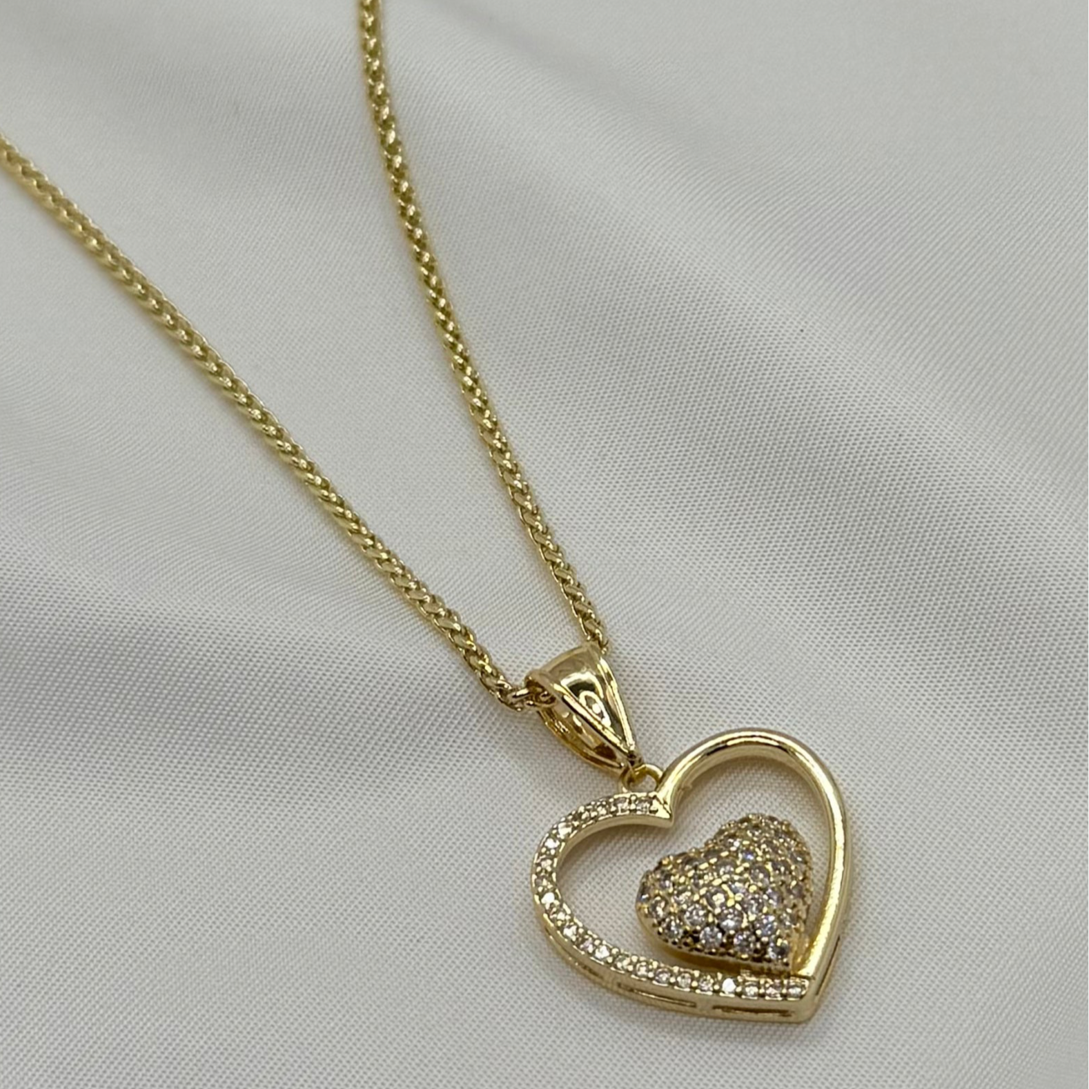 Double Heart Glow Necklace