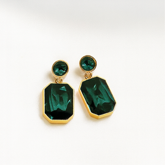 18k Emerald Grace Drop Earrings