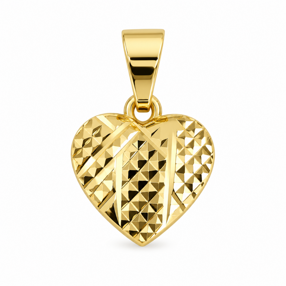 14K Gold Laminated Heart Pendant