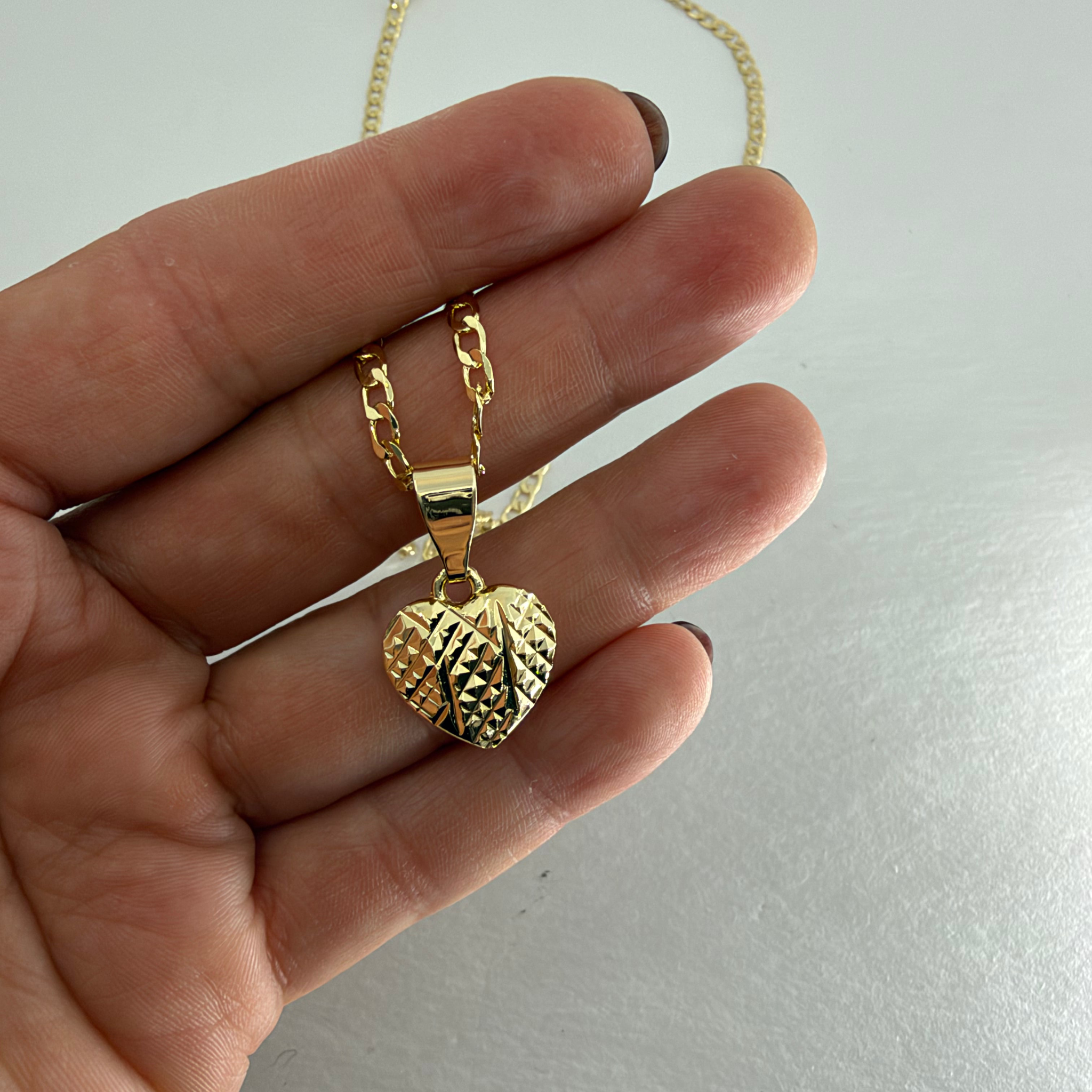 14K Gold Laminated Heart Pendant