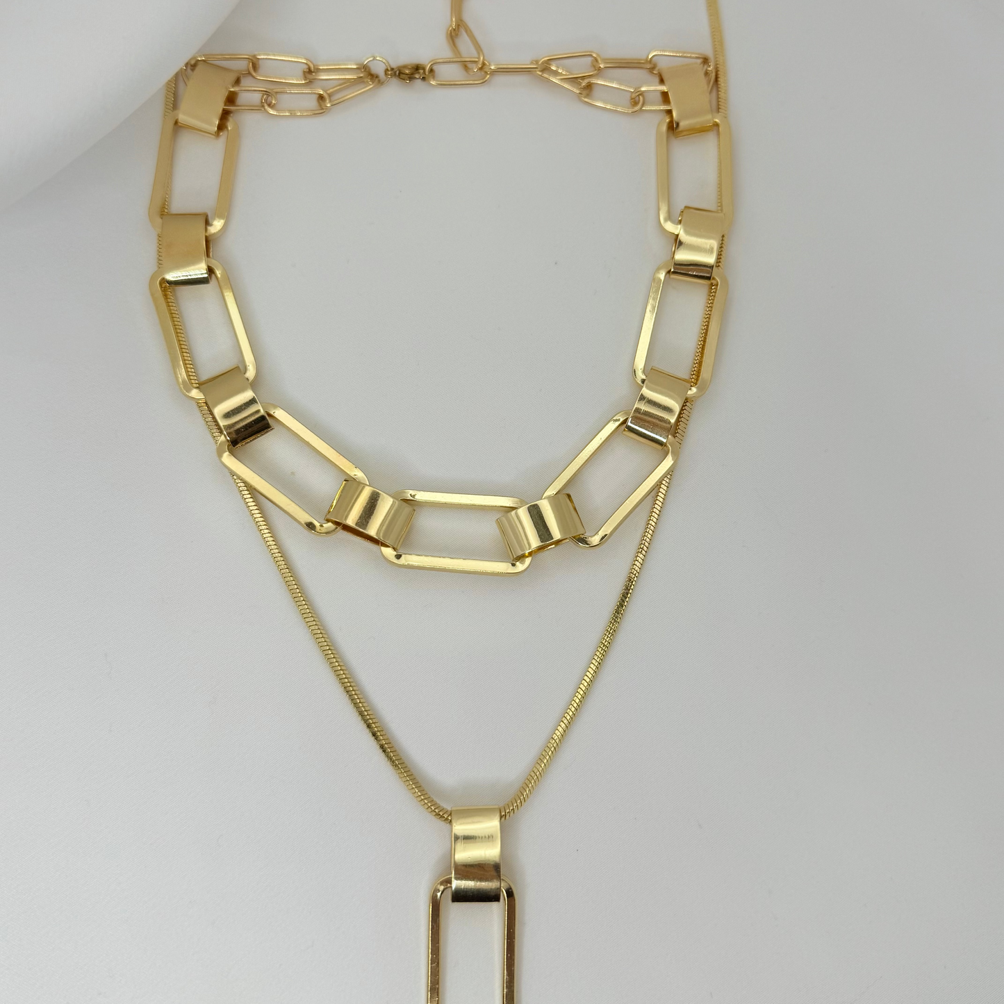 18K Golden Link Duo Set Necklaces