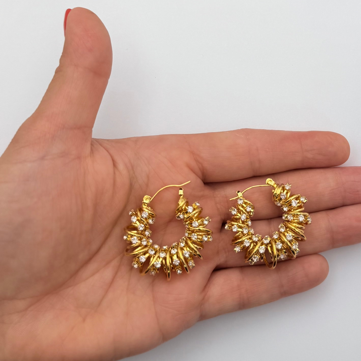 “Aurora Luxe Hoops – 18K Gold Plated with Zirconia”
