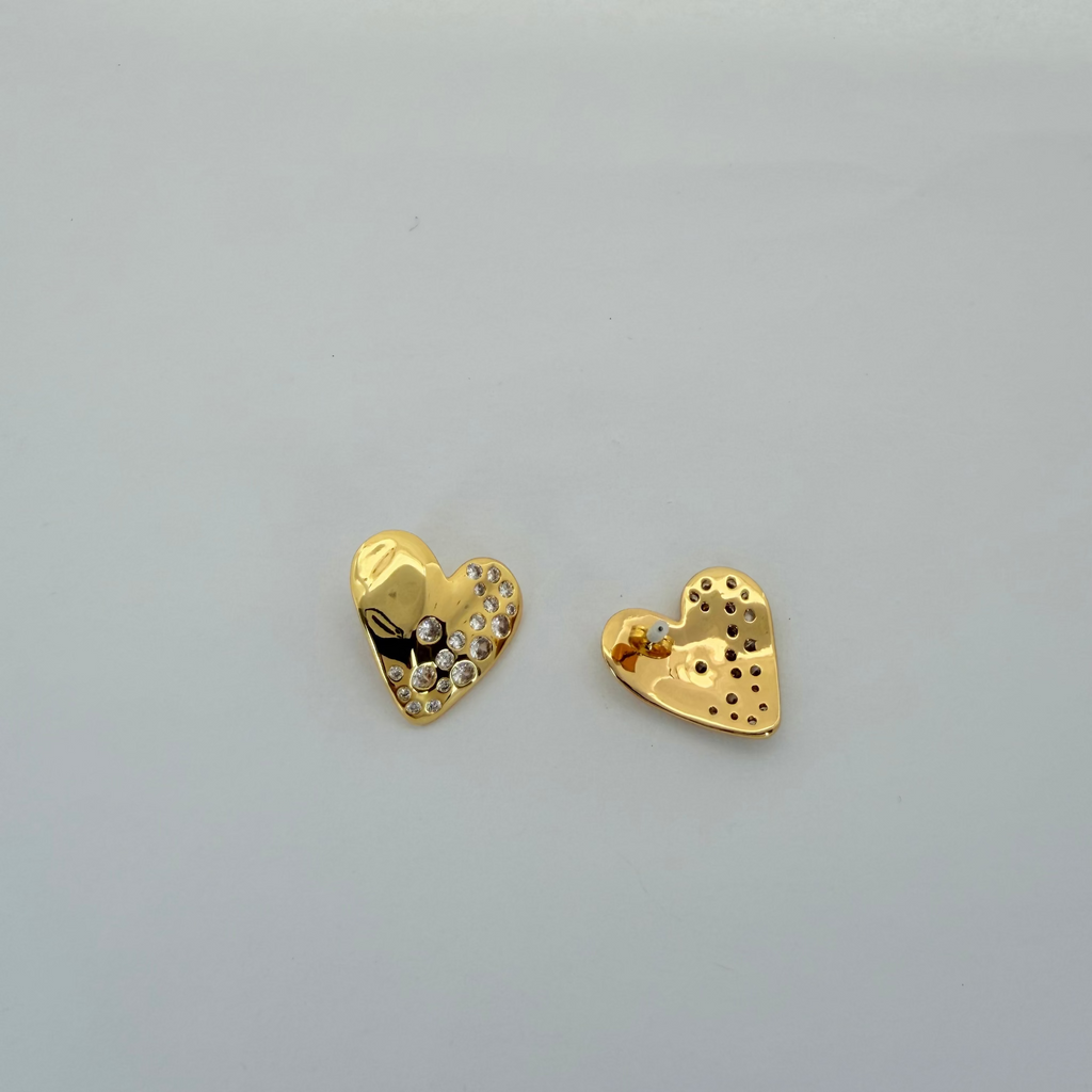 Molten Heart Stud Earrings 