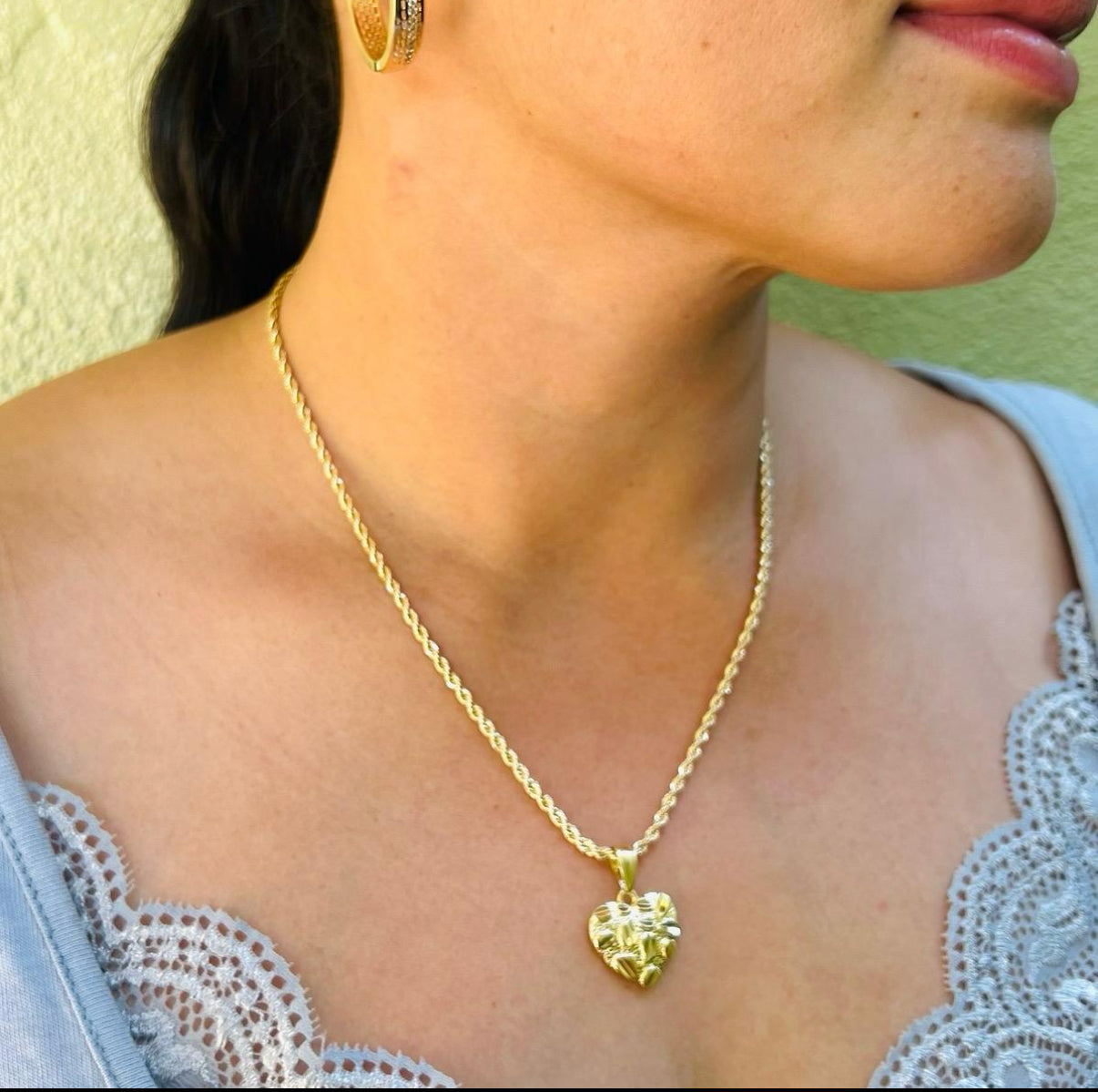 Nugget Pendant Heart Necklace