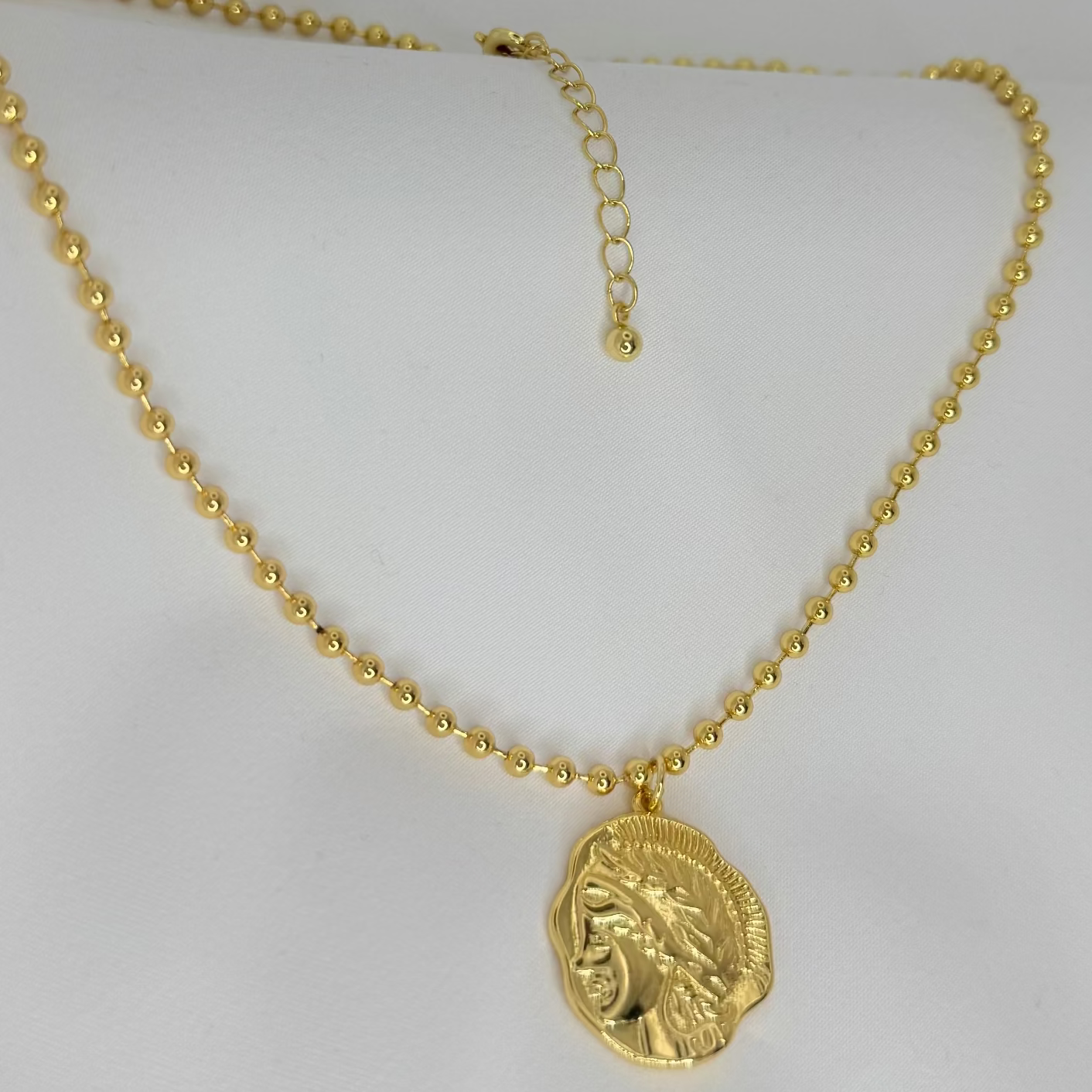 18k Gold Plated Athena Coin Necklace