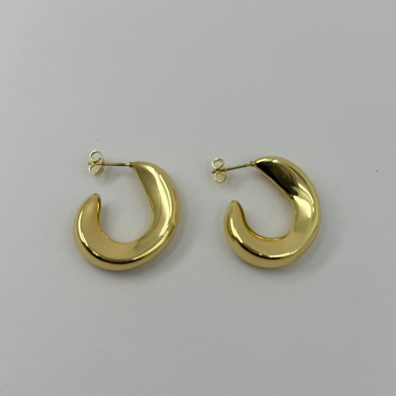 sculpted Crescent Hoops