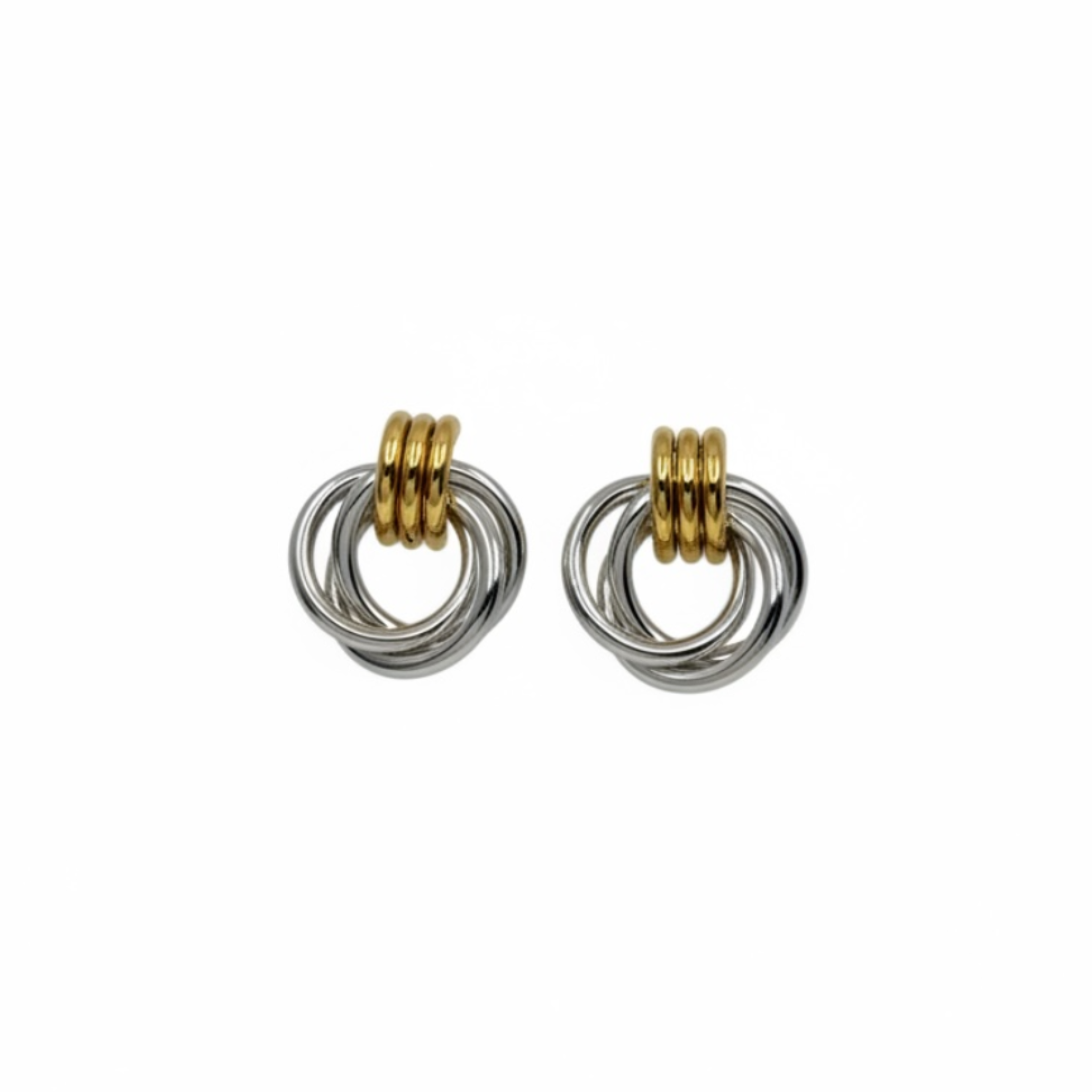 Mixed Metal Knot Earrings