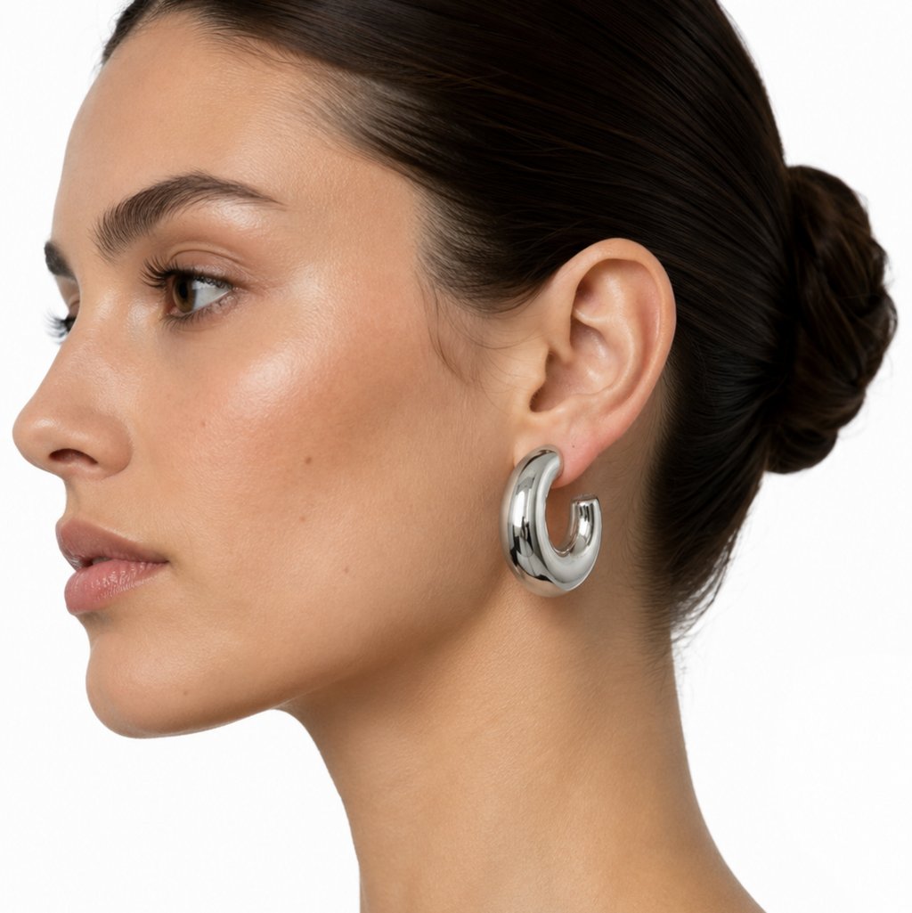 Chunky Oval Hoop Earrings