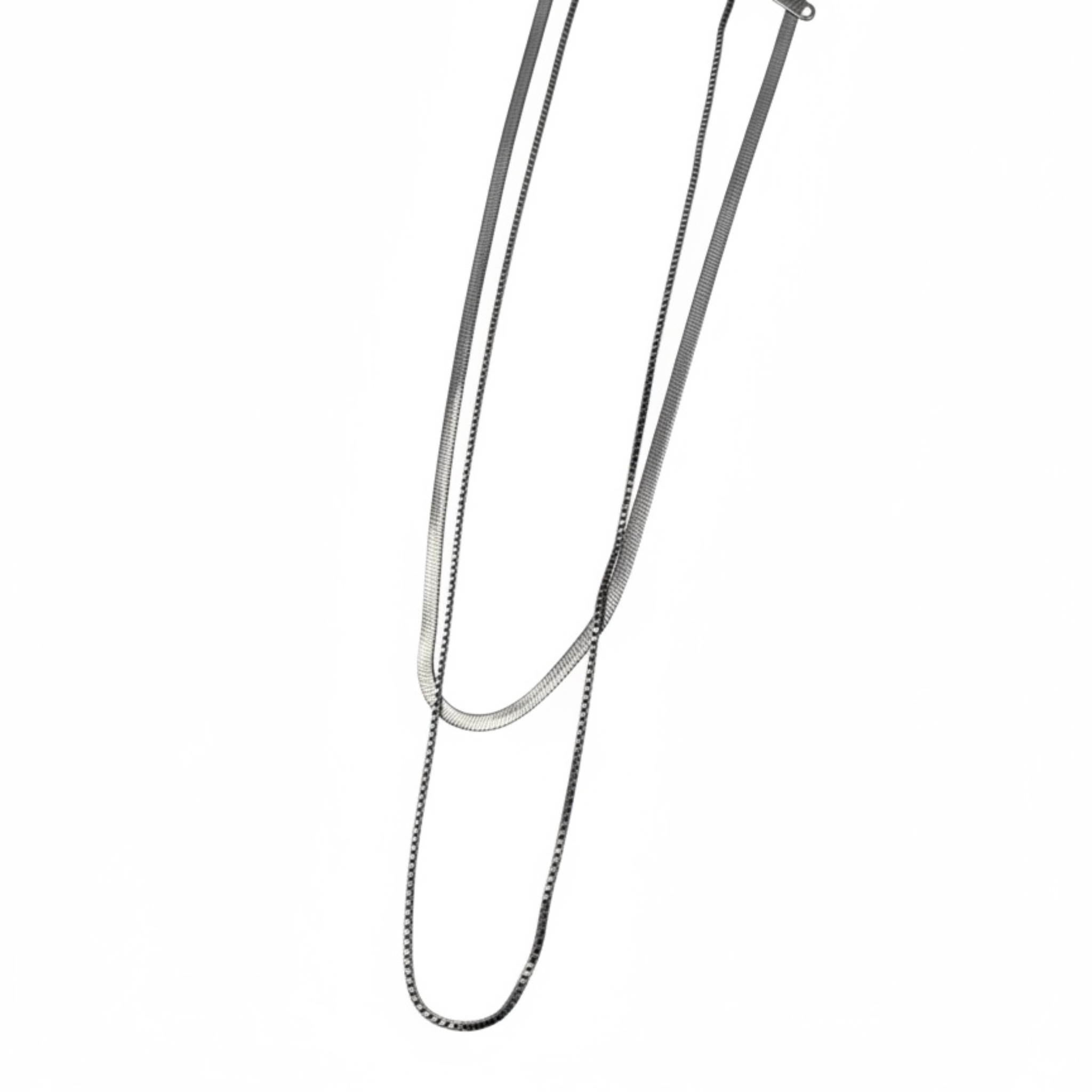 Rhodium Plated Stainless Steel Necklace