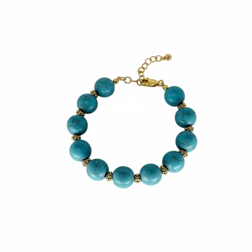 18K Gold Plated Turquoise Bracelet