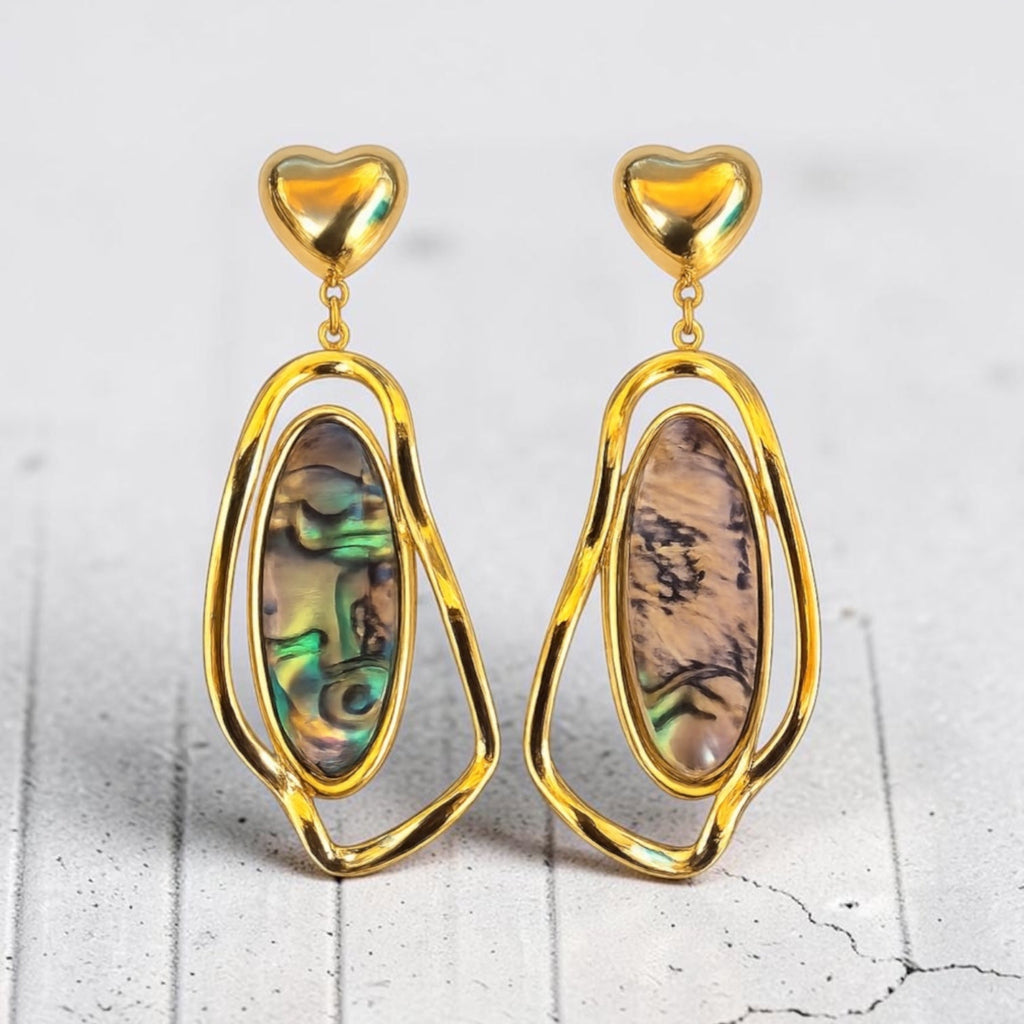 18K Gold Plated Stainless Steel Drop Earrings