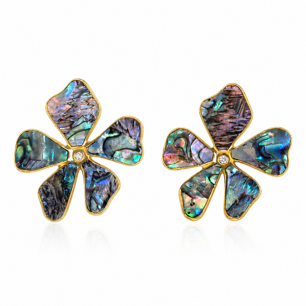18K Gold Plated Flower Earrings 